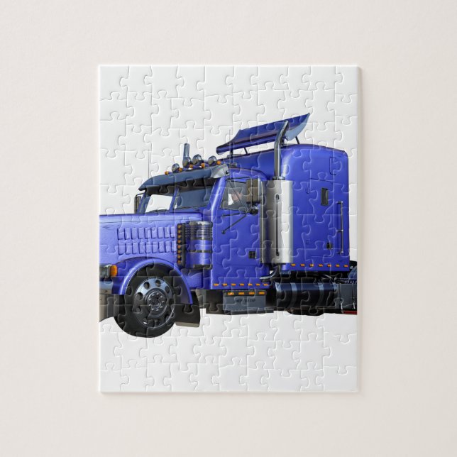 Metallischer Blue Semi Trailer Puzzle (Vertikal)
