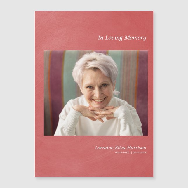 Metallischer Effekt des Fotos an hellrote Imitat Magnetkarte (Vorderseite)