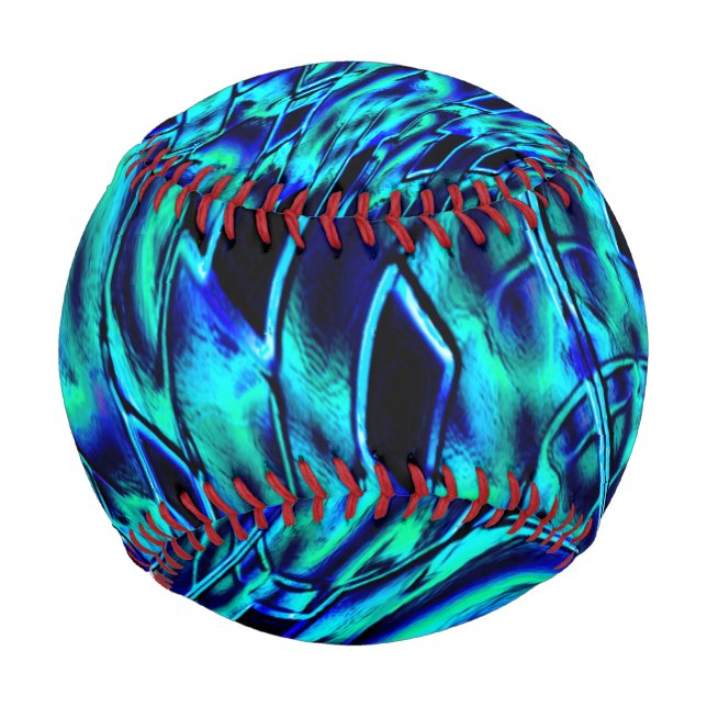 Metallischer Effekt mit blau-grün gekröntem Bild Baseball (Vorderseite)