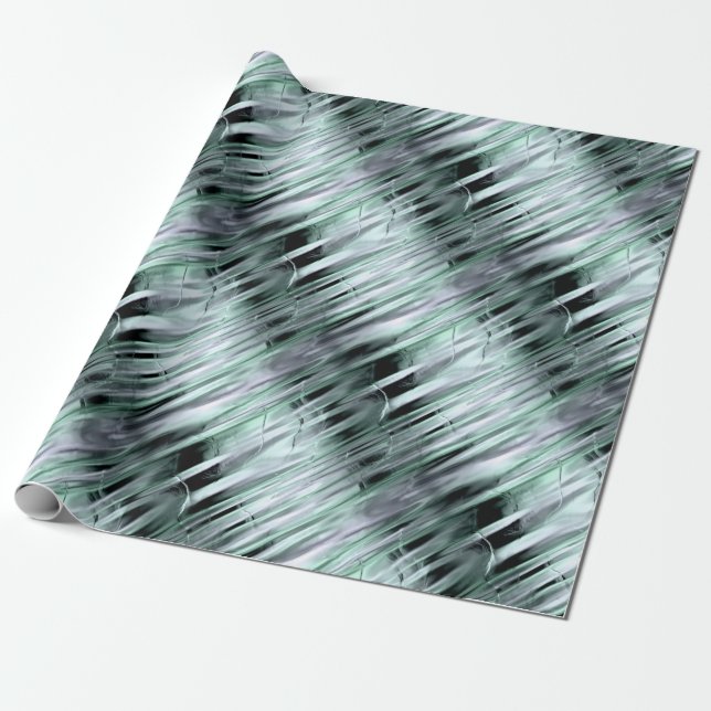 Metallischer Effekt von grün und silber Geschenkpapier (Ungerollt)