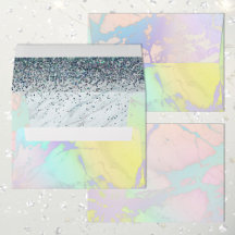 Metallischer eisender Marmor mit Opal Peacock-Glit