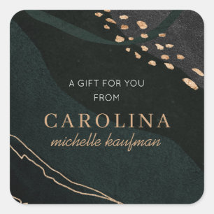 Metallischer Geode Quadratischer Aufkleber