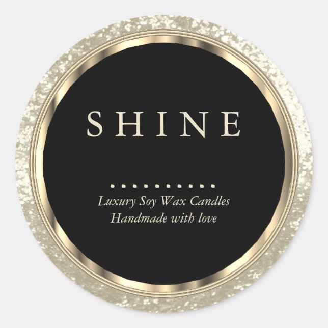 Metallischer Glitzer Runder Aufkleber (Vorderseite)