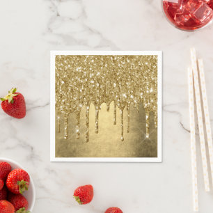 Metallischer Gold-Tropfen Eleganter Champagne Qu Serviette