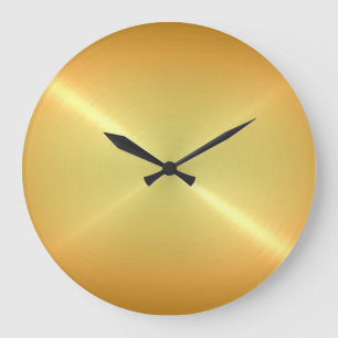 Metallischer GoldEdelstahl-Metallblick Große Wanduhr