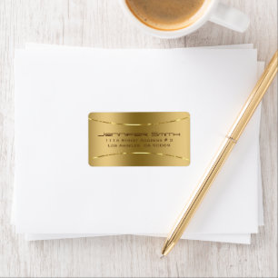 Metallischer goldfarbener Hintergrund Adressaufkleber