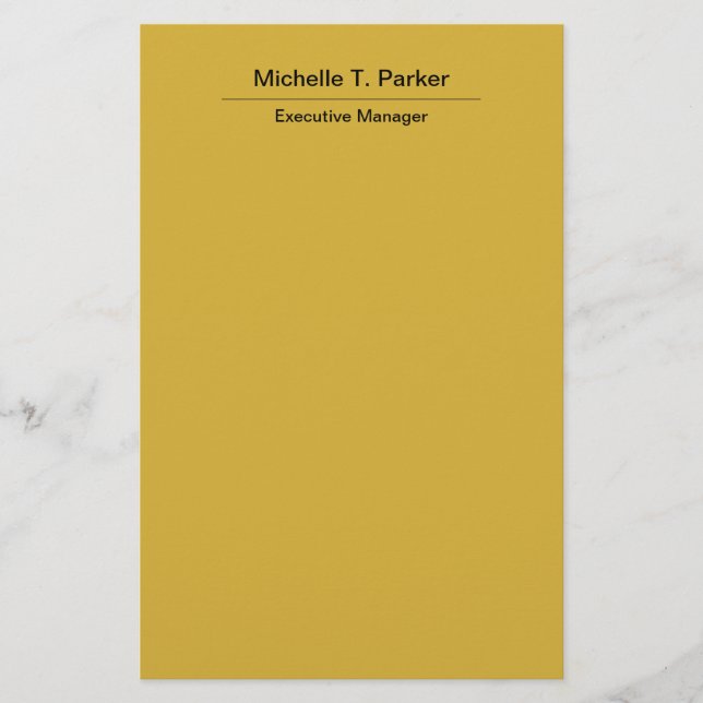 Metallischer goldfarbener schlichter minimalistisc briefpapier (Vorderseite)