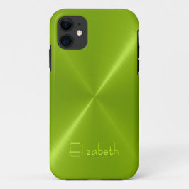 Metallischer grüner Edelstahl-Metallblick iPhone 11 Hülle