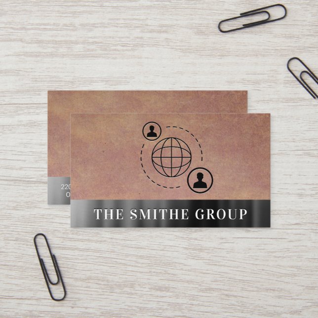 Metallischer Hintergrund für die Netzwerkkommunika Visitenkarte (Vorderseite/Rückseite Beispiel)