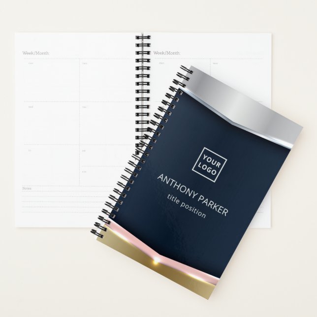 Metallischer Hintergrund mit rosa Streifen Planer (Anzeige)