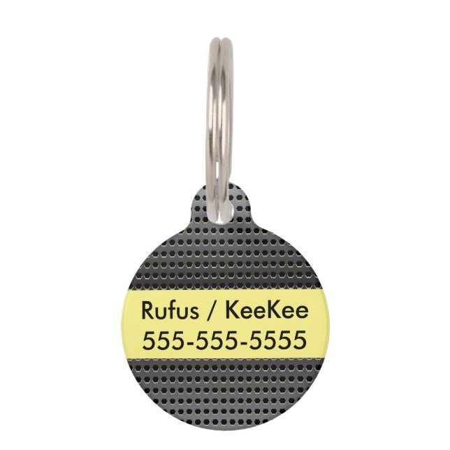 Metallischer Hintergrund Tiernamensmarke (Vorderseite)