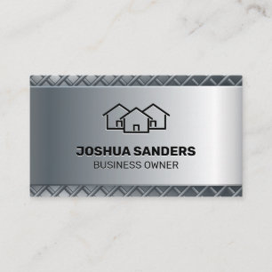 Metallischer Hintergrund ZUHAUSE Visitenkarte