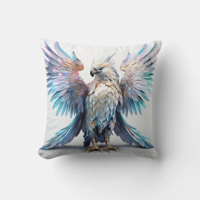 Metallischer Iridescent Eagle Kissen (Vorderseite)