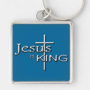 Metallischer Jesus ist KÖNIG Schlüsselanhänger