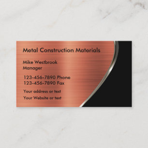 Metallischer Kupferfarbton-Look-Konstruktion  Visitenkarte