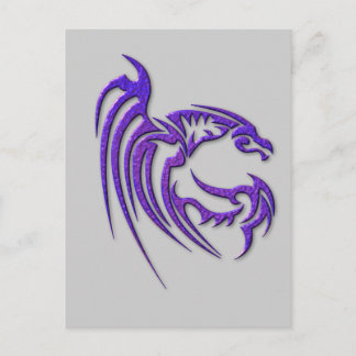 Metallischer lila gehämmerter Metalldrache Postkarte