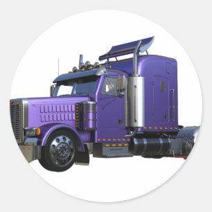 Metallischer lila halb Traktor-Anhänger-LKW Runder Aufkleber