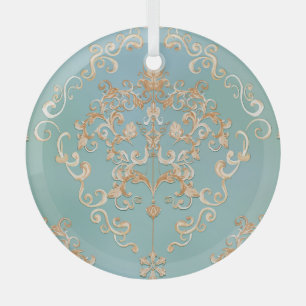 Metallischer Rosenquarz: Glänzende Textur Ornament Aus Glas
