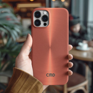 Metallischer roter Textur rostfreier Stahllook iPhone 16 Pro Hülle