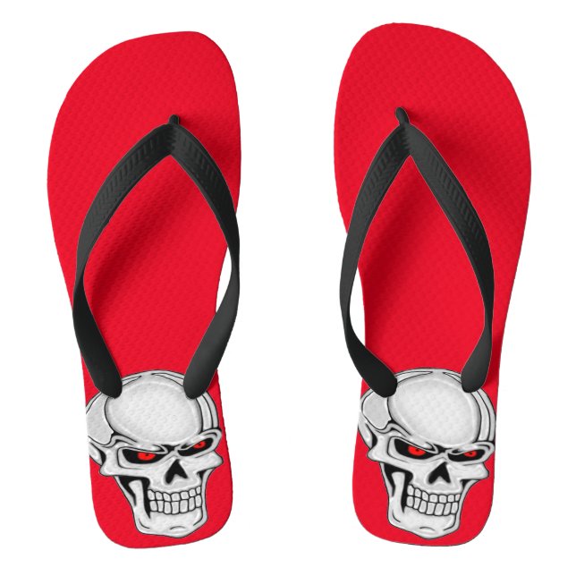Metallischer Schädel Flip Flops (Fußbett)