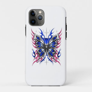Metallischer Schmetterling Blau Rosa Flügel – Goth Case-Mate iPhone Hülle
