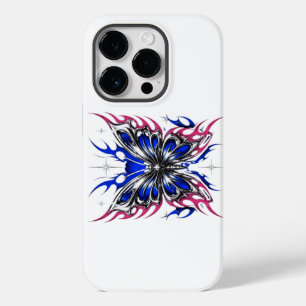 Metallischer Schmetterling Blau Rosa Flügel – Goth Case-Mate iPhone 14 Pro Hülle