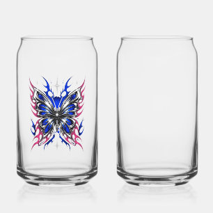 Metallischer Schmetterling Blau Rosa Flügel – Goth Dosenglas