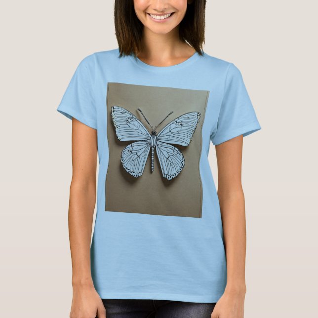 Metallischer Schmetterling Elegance T - Shirt. T-Shirt (Vorderseite)