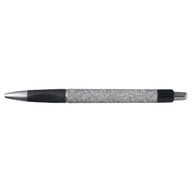 Metallischer Silber-Glitzer Kugelschreiber (Vorderseite)
