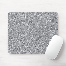 Metallischer Silber-Glitzer Mousepad