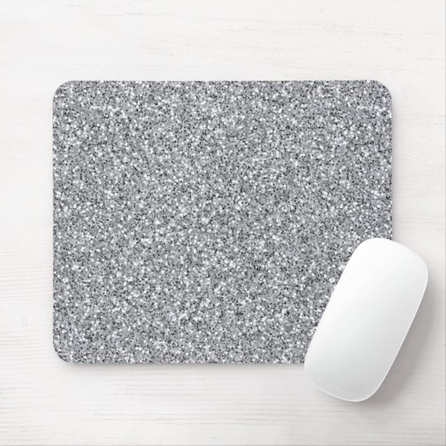 Metallischer Silber-Glitzer Mousepad (Mit Mouse)