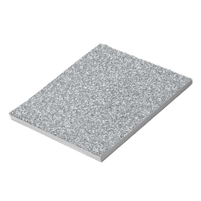 Metallischer Silber-Glitzer Notizblock (Rotiert)