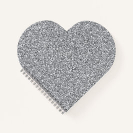 Metallischer Silber-Glitzer Notizbuch