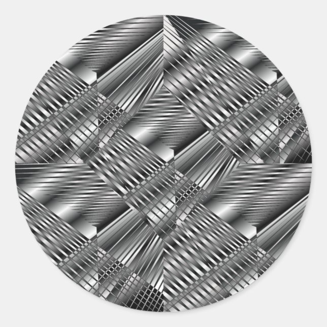 Metallischer Silberkleber Runder Aufkleber (Vorderseite)