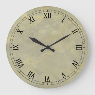 Metallischer Stuck Faux-Finish Wanduhr römische Za