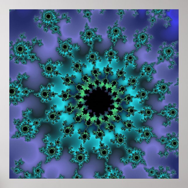 Metallisches Aquamarines Auge Poster (Vorne)