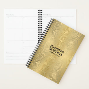 Metallisches Aussehen Gold mit Goldpaisley Planer
