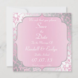 Metallisches Babyrosa Save The Date Ankündigung