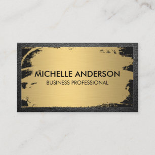 Metallisches Brushed Gold   Ledergrenze Visitenkarte