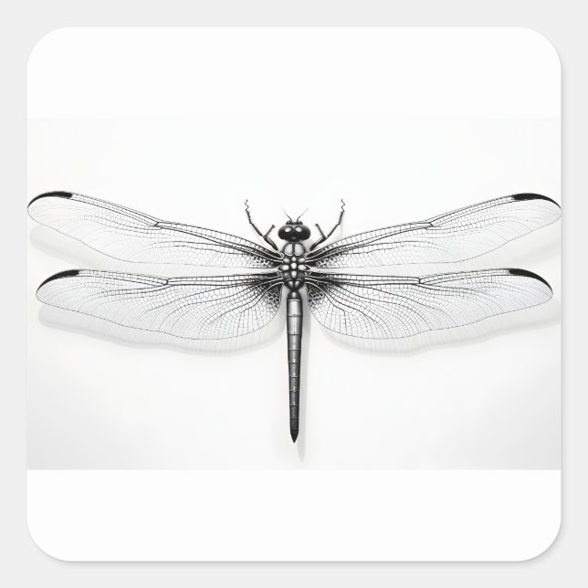 Metallisches Dragonfly-Shirt Quadratischer Aufkleber (Vorderseite)
