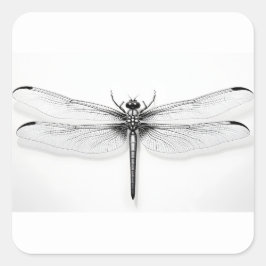 Metallisches Dragonfly-Shirt Quadratischer Aufkleber