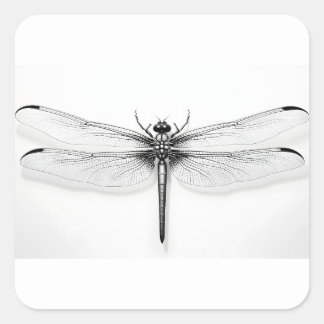 Metallisches Dragonfly-Shirt Quadratischer Aufkleber