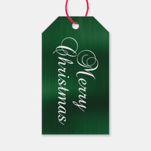 Metallisches Dunkelgrün Frohe Weihnachten Geschenkanhänger