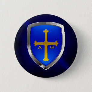 Metallisches Emblem Asturiens Button
