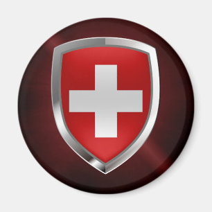 Metallisches Emblem der Schweiz Magnet