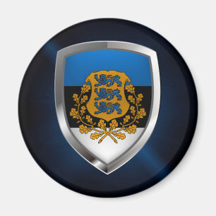 Metallisches Emblem Estlands Magnet