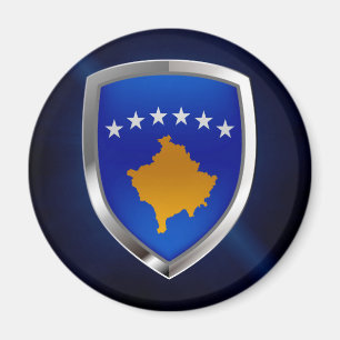 Metallisches Emblem Kosovos Magnet