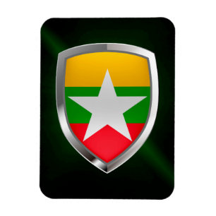 Metallisches Emblem Myanmars Magnet