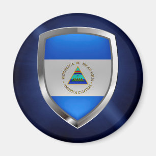 Metallisches Emblem Nicaraguas Magnet