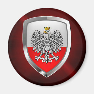 Metallisches Emblem Polens Magnet